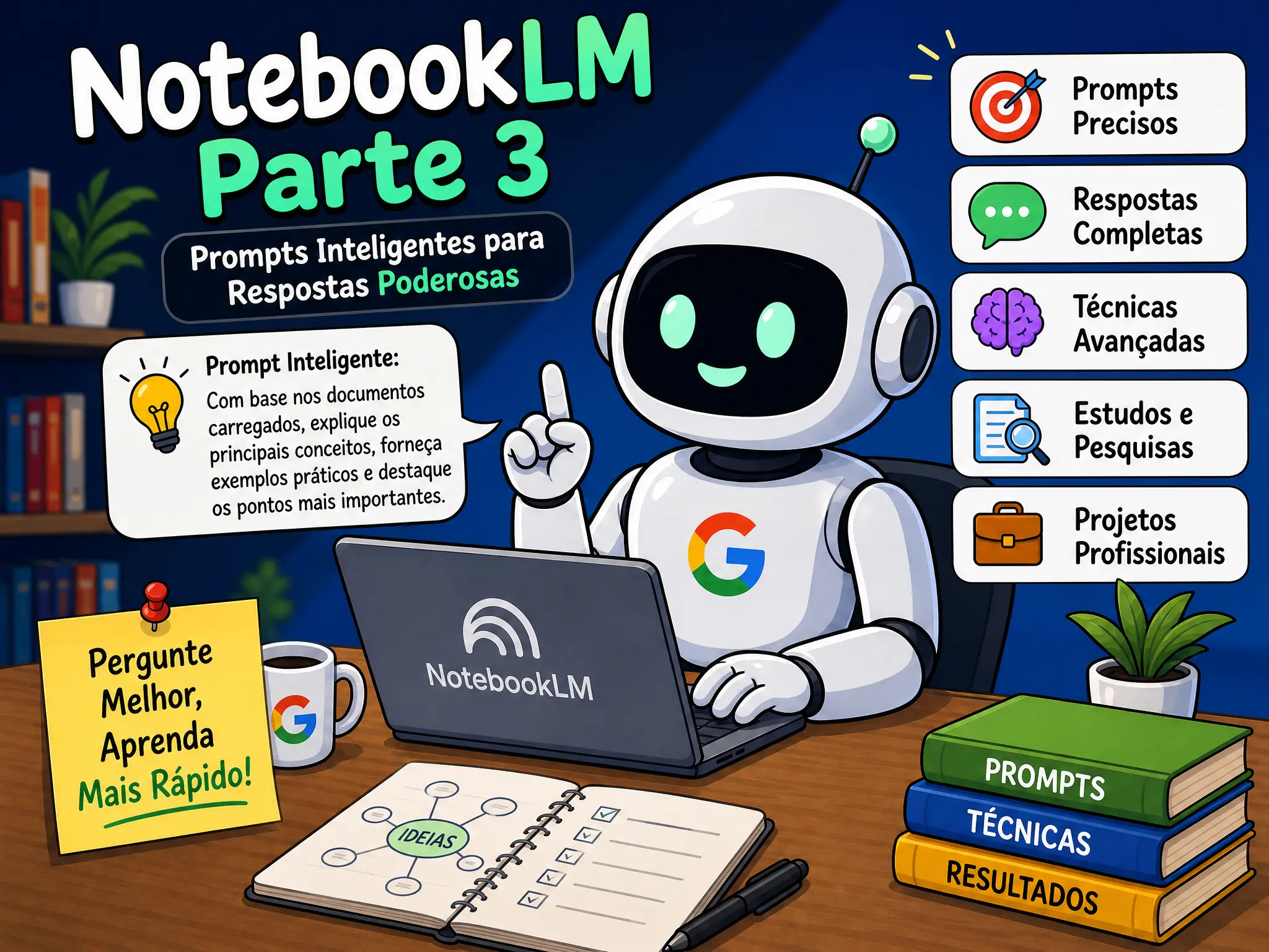 NotebookLM: Guia Completo (Parte 3) – Prompts, Organização e Fluxos de Trabalho Inteligentes